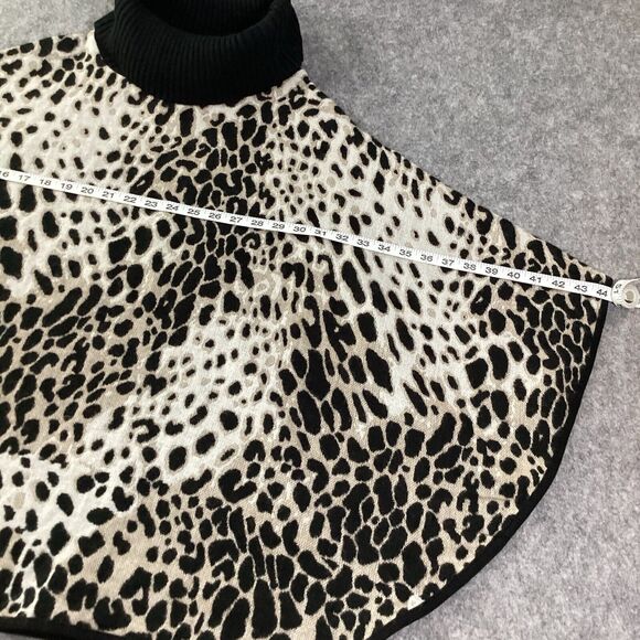 Chicos Sable Chianti Turtleneck Cape Poncho Sweater Womens L/XL Brown Cheetah - Picture 5 of 11